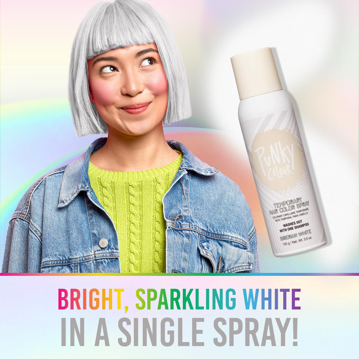 Punky Temporary Hair Color Spray Siberian White side view
