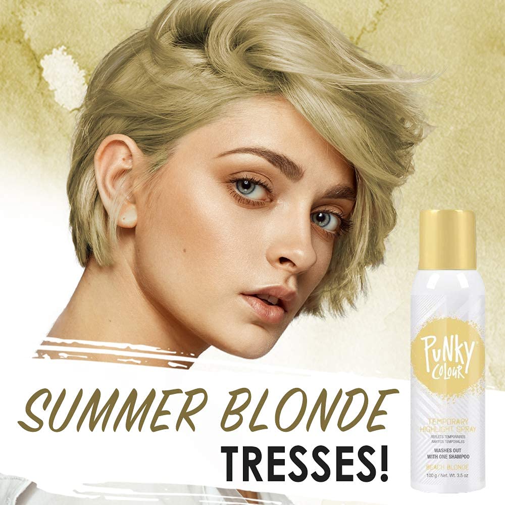 Punky Temporary Hair Highlight Spray Beach Blonde side view