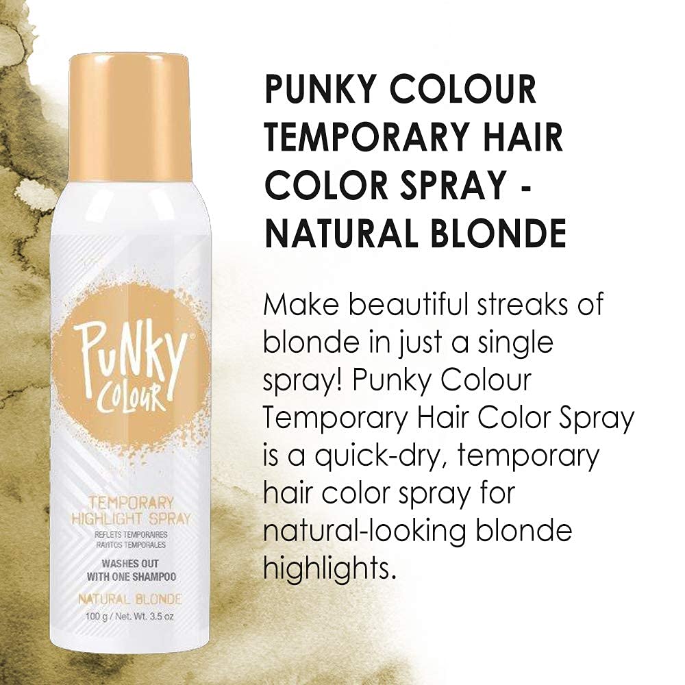 Punky Temporary Hair Highlight Spray Natural Blonde with nozzle