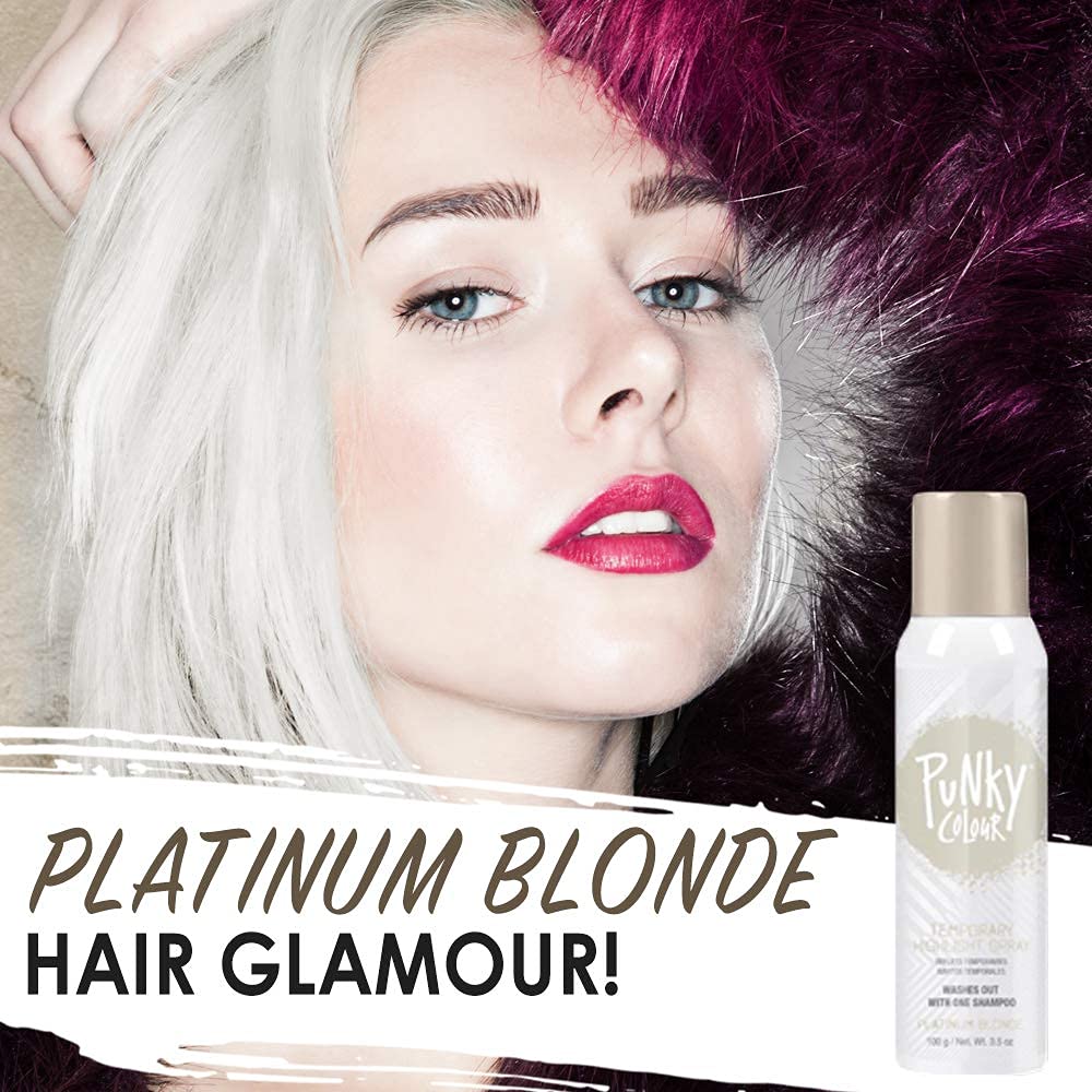 Punky Temporary Hair Highlight Spray Platinum Blonde side view