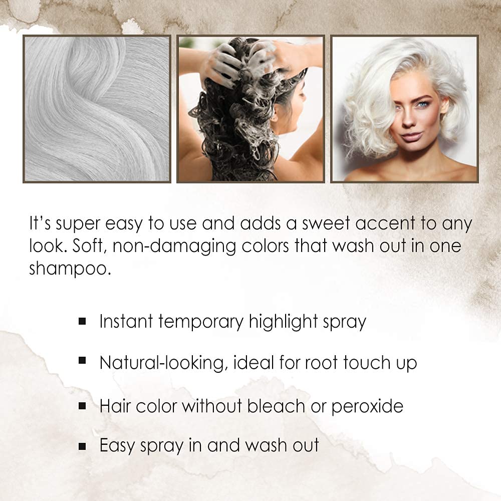 Punky Temporary Hair Highlight Spray Platinum Blonde usage demonstration
