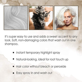 Punky Temporary Hair Highlight Spray Platinum Blonde usage demonstration
