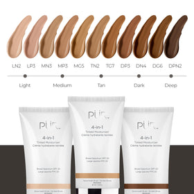 PÜR 4-in-1 Tinted Moisturizer Bone with makeup tools