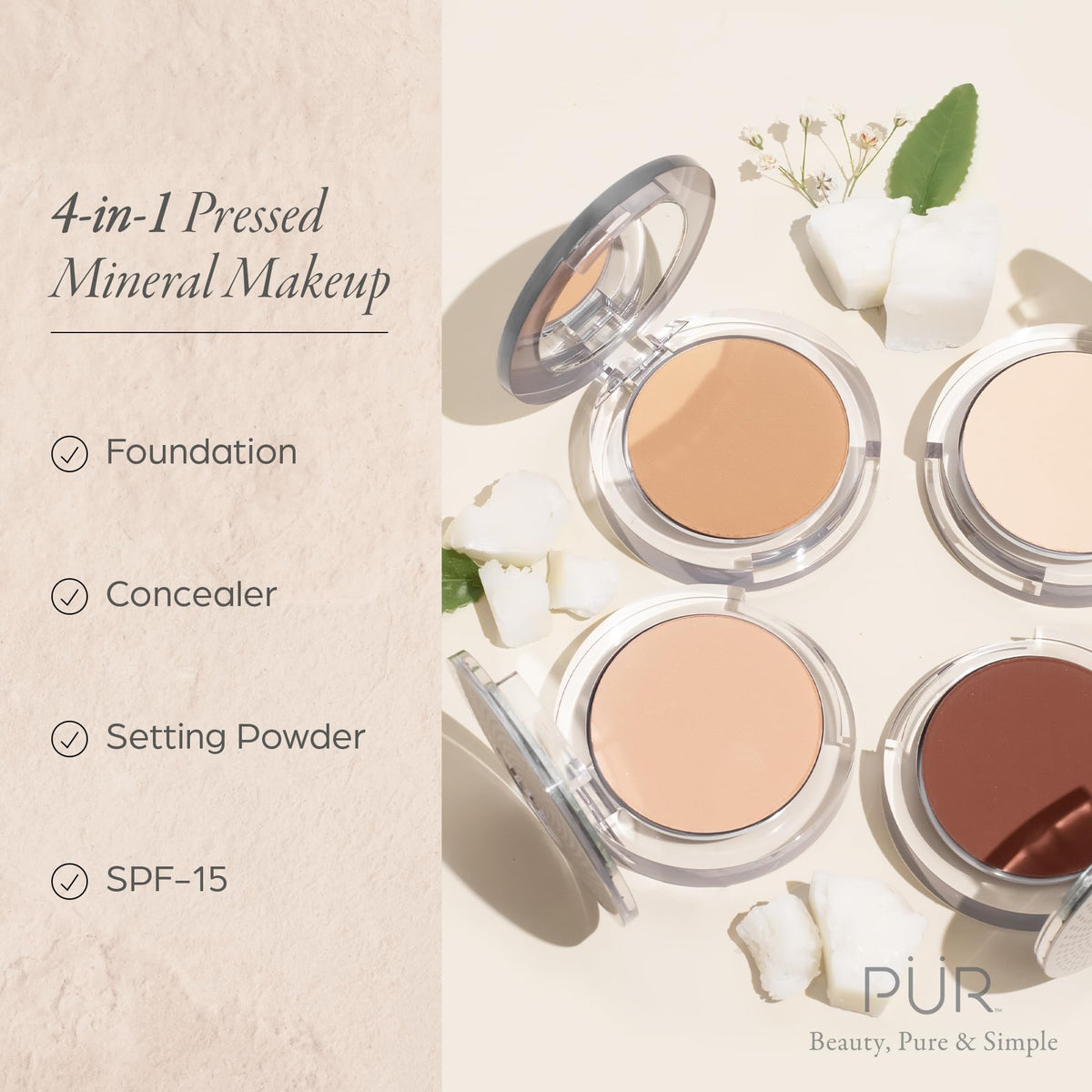 PÜR MINERALS 4-in-1 Powder Foundation packaging