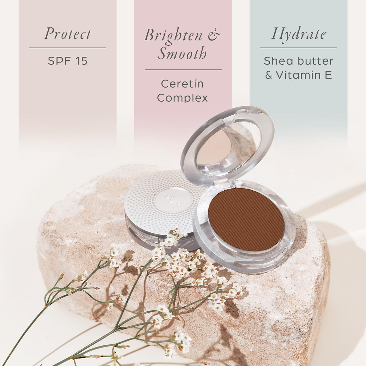 PÜR MINERALS 4-in-1 Pressed Mineral Powder Foundation Chestnut packaging