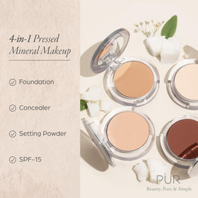 PÜR MINERALS 4-in-1 Pressed Mineral Powder Foundation packaging