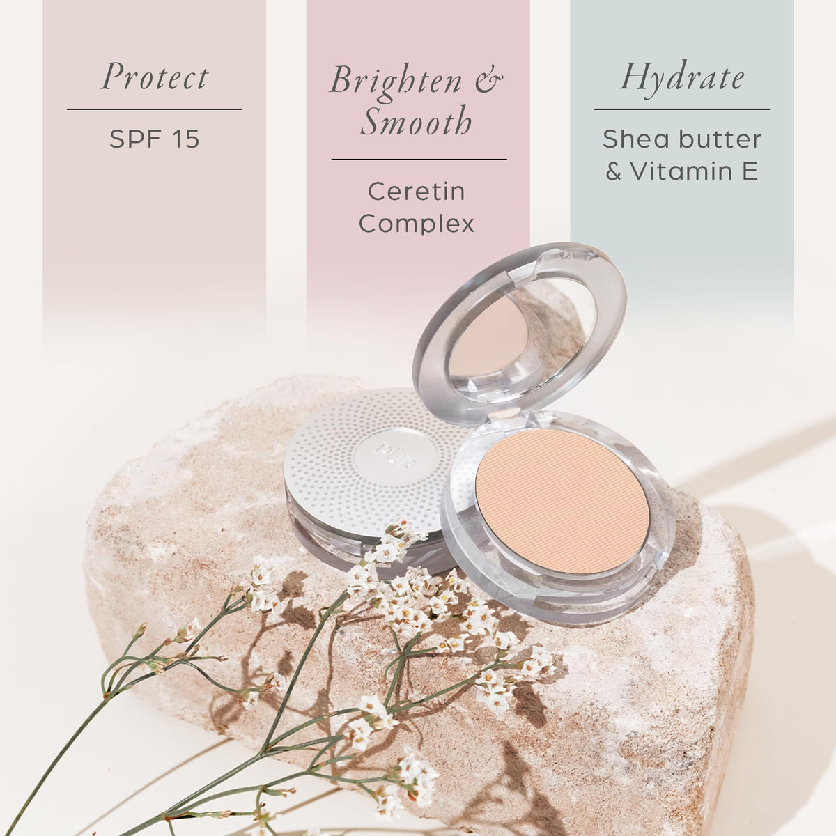PÜR MINERALS 4-in-1 Pressed Mineral Powder Foundation Porcelain with applicator