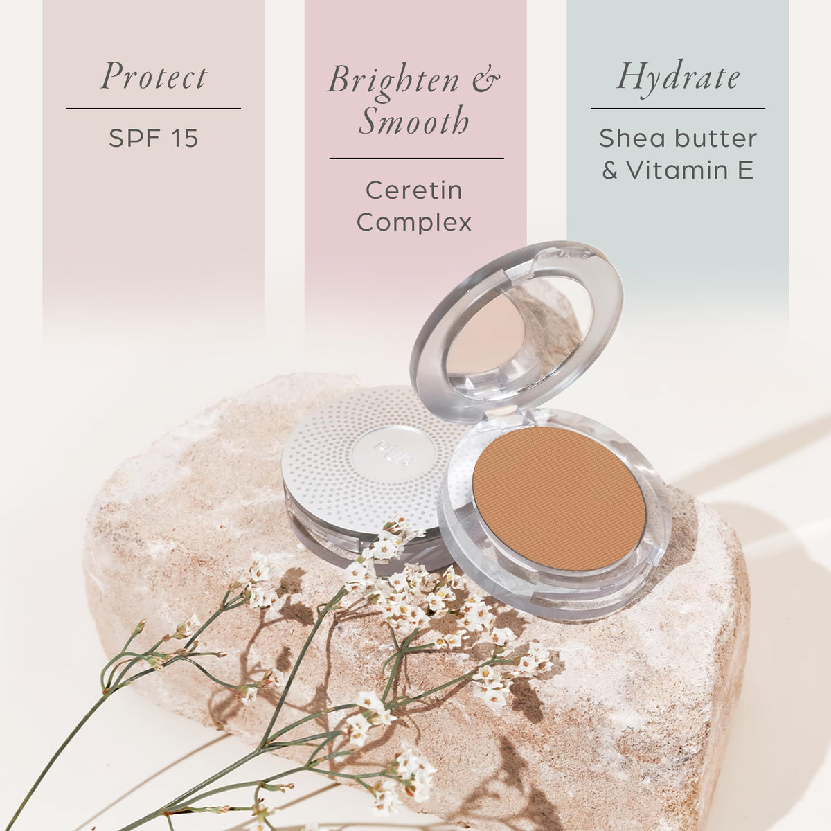 PÜR MINERALS 4-in-1 Pressed Mineral Powder Foundation swatch on skin