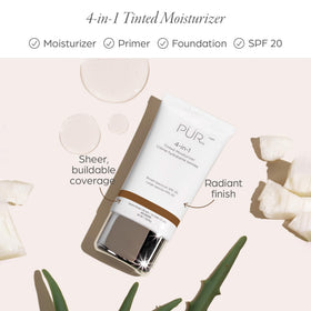 PÜR MINERALS 4-in-1 Tinted Moisturizer Dark Almond texture on skin