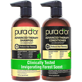 PURA D'OR Advanced Therapy Biotin Shampoo front view, 16oz