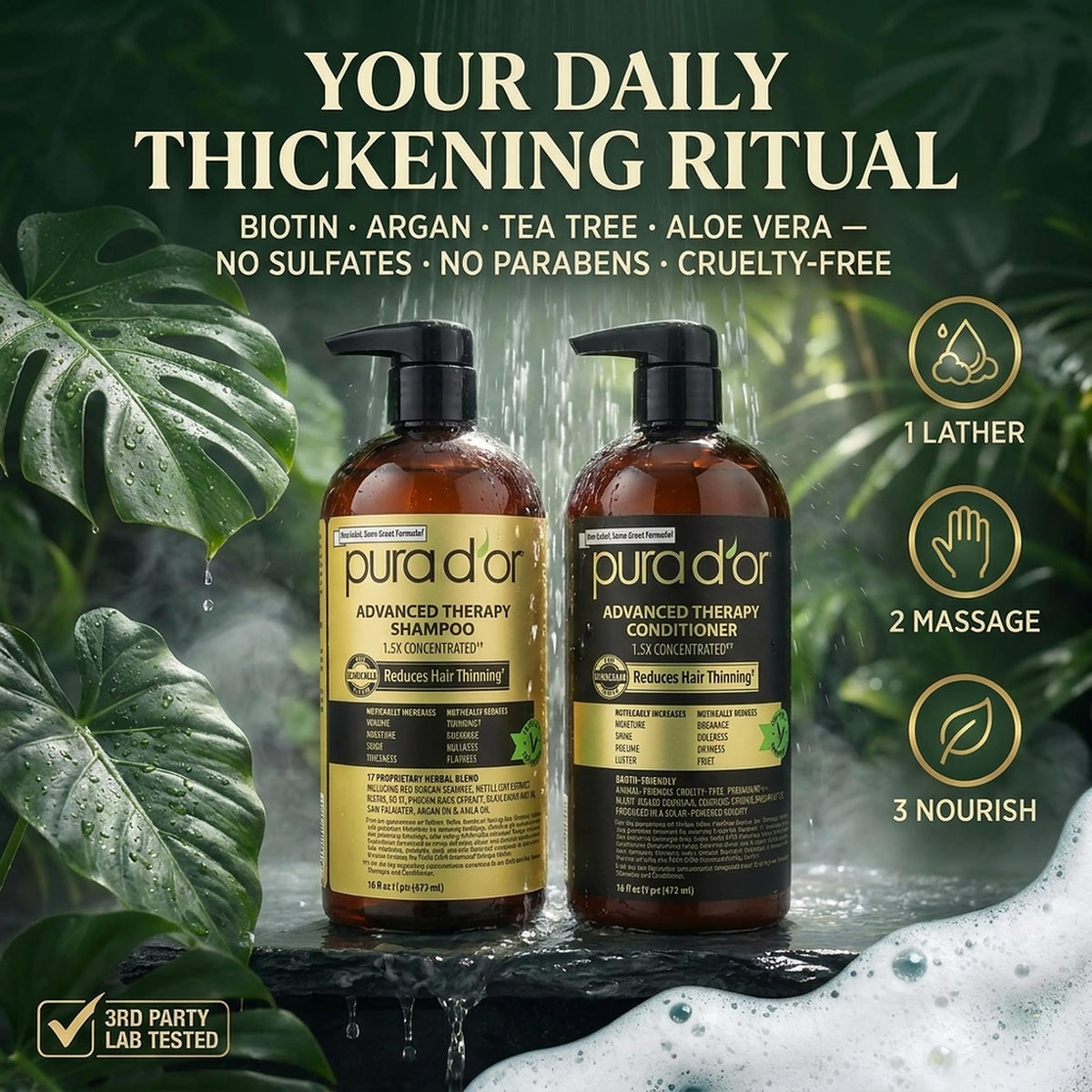 PURA D'OR Advanced Therapy Biotin Shampoo ingredients list