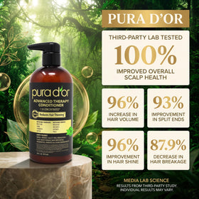PURA D'OR Advanced Therapy Conditioner 16 Oz with cap open