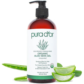 PURA D'OR Aloe Vera Gel 16oz front view