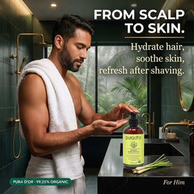 PURA D'OR Aloe Vera Gel 16oz Lemongrass on skin