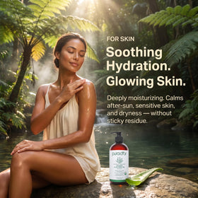 PURA D'OR Aloe Vera Gel application on skin