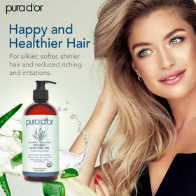 PURA D'OR Aloe Vera Gel Lavender on skin application