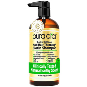 PURA D'OR Anti-Hair Thinning Biotin Shampoo 16oz front view