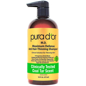PURA D'OR Anti-Hair Thinning Shampoo 0.5% Coal Tar front view