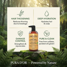PURA D'OR Anti-Hair Thinning Shampoo 0.5% Coal Tar product label