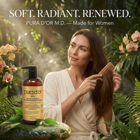 PURA D'OR Anti-Hair Thinning Shampoo 0.5% Coal Tar side view