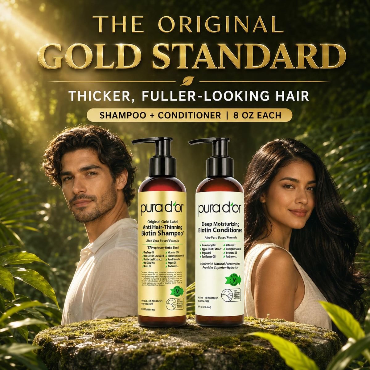 PURA D'OR Anti-Thinning Biotin Conditioner front view 8oz