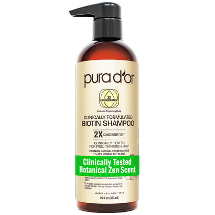 PURA D'OR Biotin Shampoo 3-in-1 16 Fl Oz front view