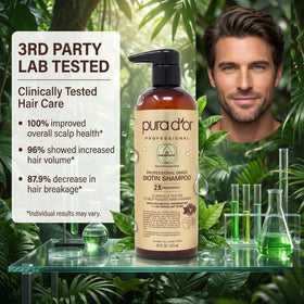 PURA D'OR Biotin Shampoo 3-in-1 bottle with herbs