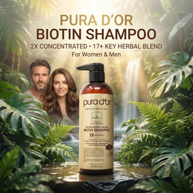PURA D'OR Biotin Shampoo 3-in-1 ingredients list close-up
