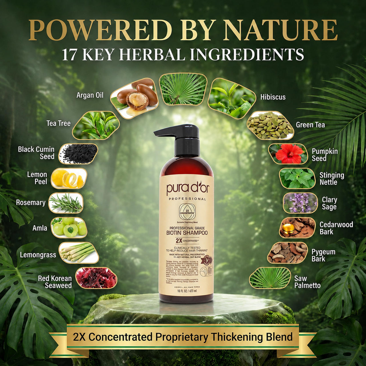 PURA D'OR Biotin Shampoo 3-in-1 lifestyle scene