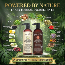 PURA D'OR Biotin Shampoo application on hair