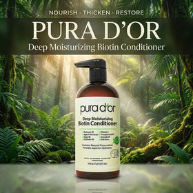 PURA D'OR Deep Moisturizing Conditioner back view with ingredients