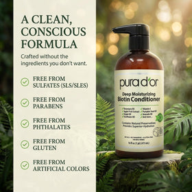 PURA D'OR Deep Moisturizing Conditioner in a bathroom setting