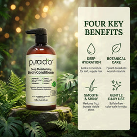 PURA D'OR Deep Moisturizing Conditioner on a vanity table