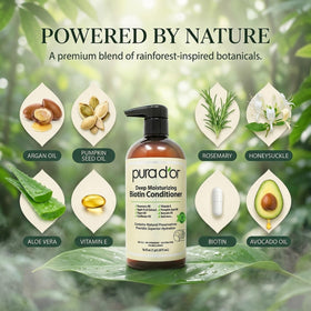 PURA D'OR Deep Moisturizing Conditioner side view showing pump