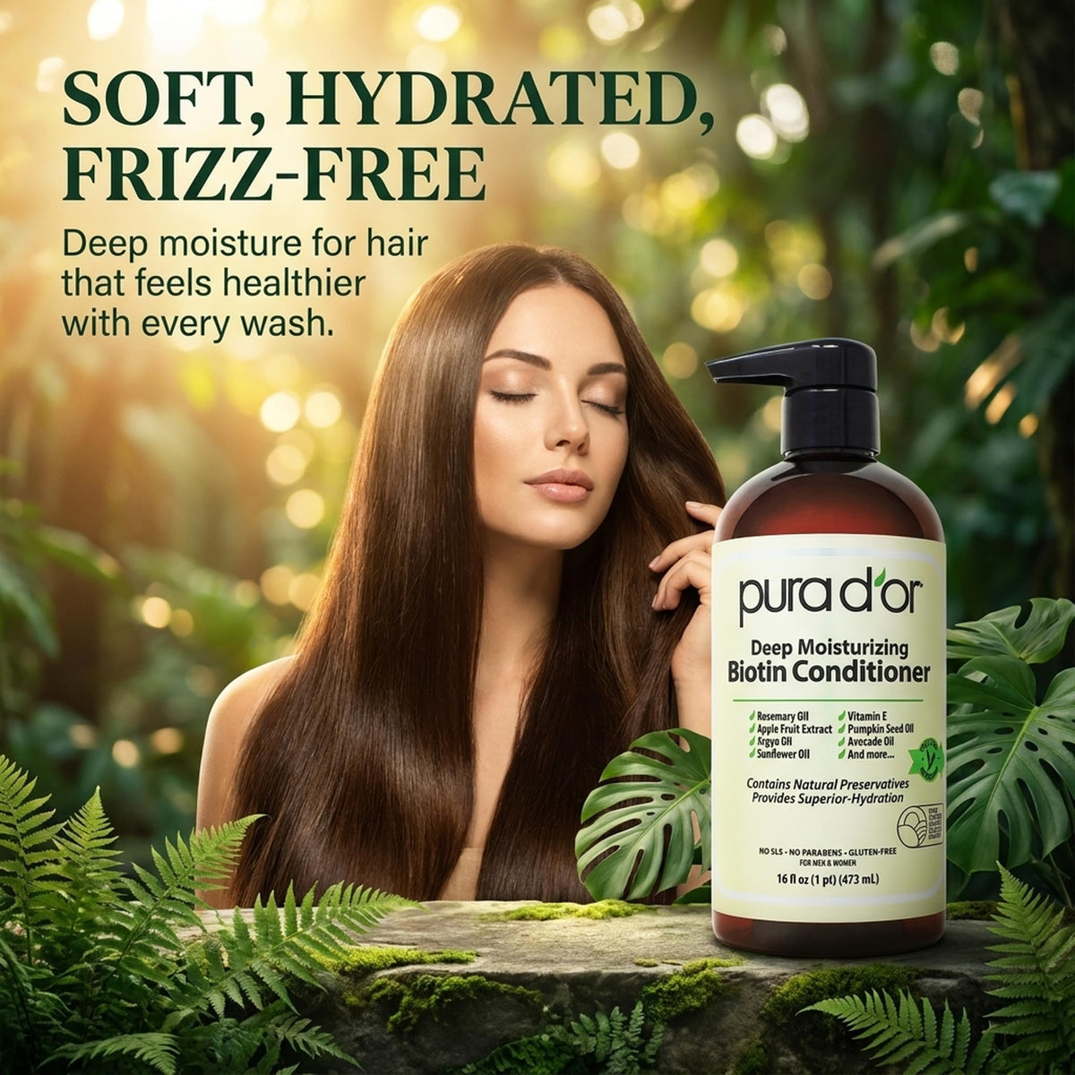 PURA D'OR Deep Moisturizing Conditioner with natural ingredients