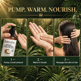 PURA D'OR Fractionated Coconut Oil 16oz for hair