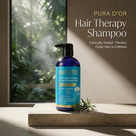 PURA D'OR Hair Thinning Therapy Biotin Shampoo bottle side view