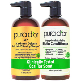 PURA D'OR Maximum Defense Biotin Shampoo 16oz front view