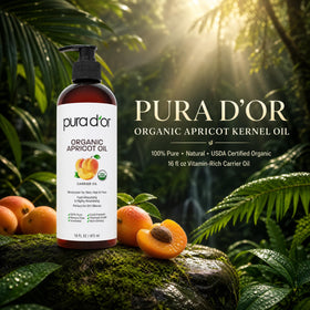 PURA D'OR Organic Apricot Kernel Oil 16 Oz back view