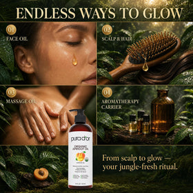 PURA D'OR Organic Apricot Kernel Oil 16 Oz texture close-up