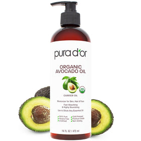 PURA D'OR Organic Avocado Oil 16oz front view