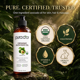 PURA D'OR Organic Avocado Oil with fresh avocados