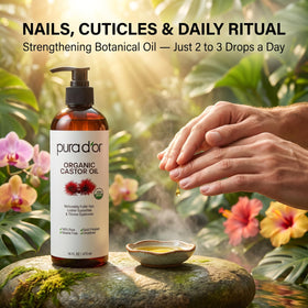 PURA D'OR Organic Castor Oil 16 Oz packaging details