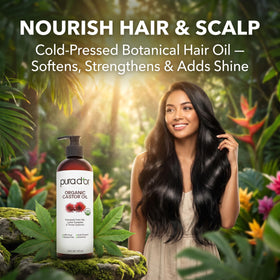 PURA D'OR Organic Castor Oil 16 Oz with natural ingredients