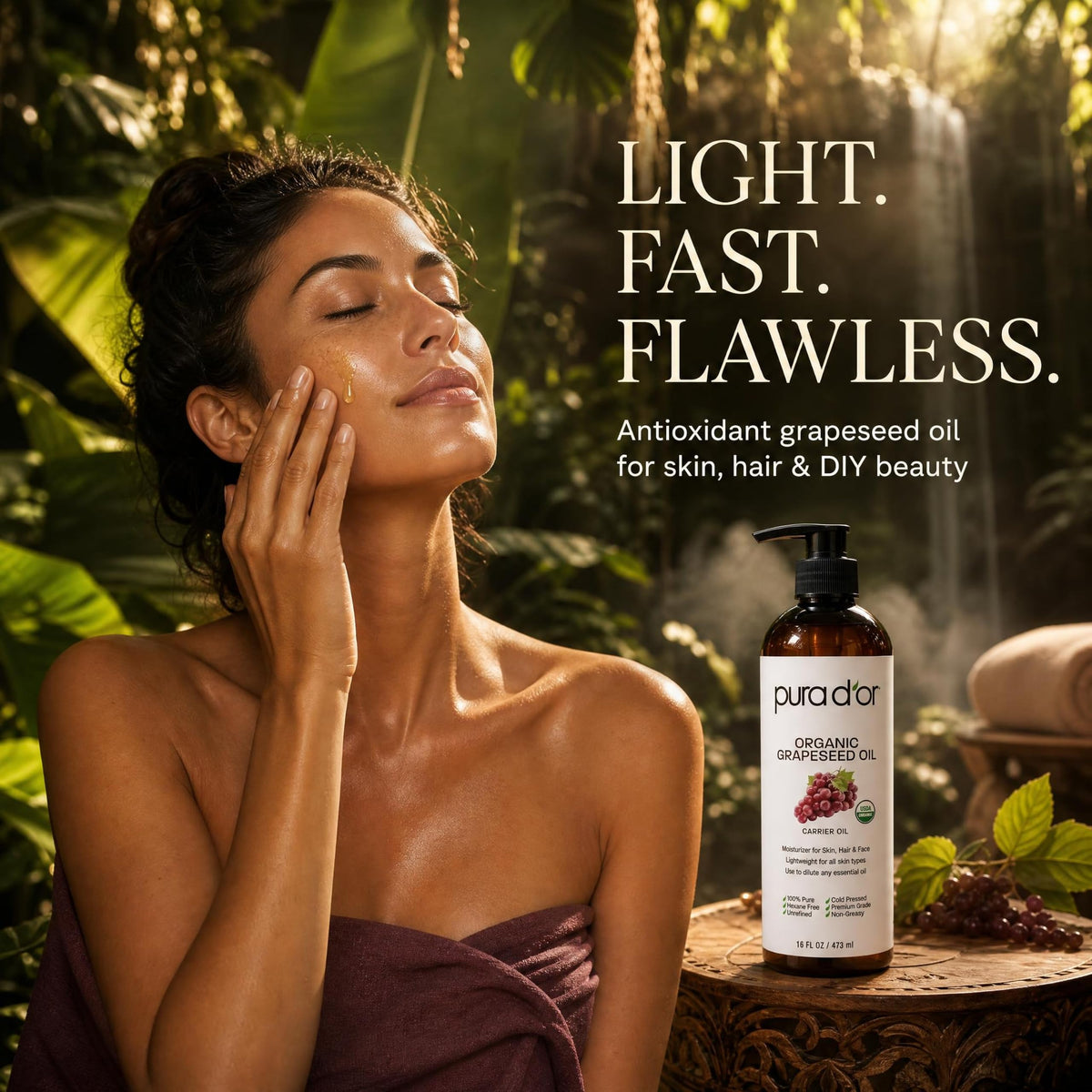 PURA D'OR Organic Grapeseed Oil for hair