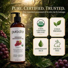 PURA D'OR Organic Grapeseed Oil in a skincare routine