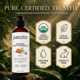 PURA D'OR Organic Sweet Almond Oil with essential oils