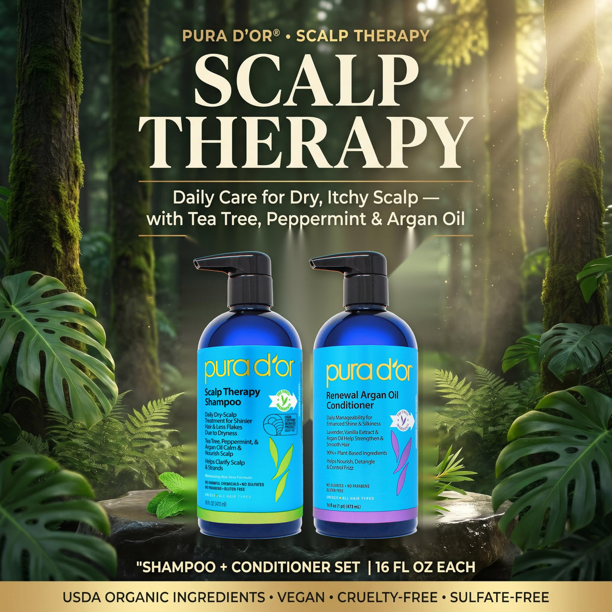 PURA D'OR Scalp Therapy Conditioner 16oz packaging