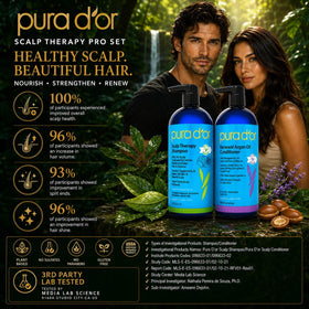 PURA D'OR Scalp Therapy Conditioner application on scalp