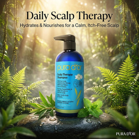 PURA D'OR Scalp Therapy Shampoo 16oz back view